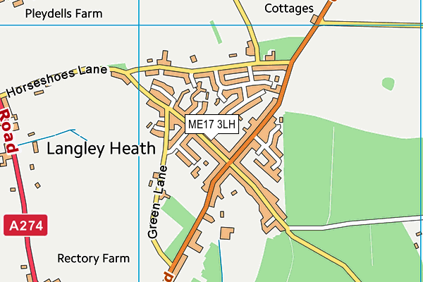 ME17 3LH map - OS VectorMap District (Ordnance Survey) ME17 3LH map - OS VectorMap District (Ordnance Survey)