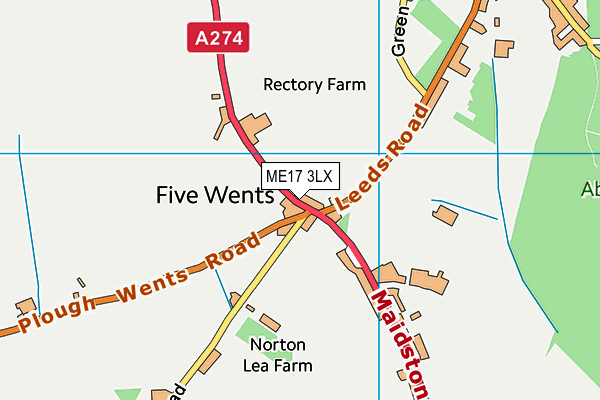 ME17 3LX map - OS VectorMap District (Ordnance Survey)