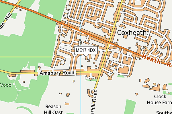 ME17 4DX map - OS VectorMap District (Ordnance Survey) ME17 4DX map - OS VectorMap District (Ordnance Survey)