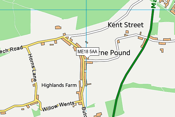 ME18 5AA map - OS VectorMap District (Ordnance Survey) ME18 5AA map - OS VectorMap District (Ordnance Survey)