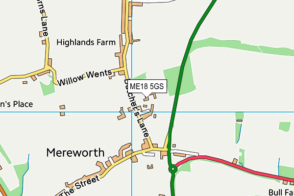 ME18 5GS map - OS VectorMap District (Ordnance Survey) ME18 5GS map - OS VectorMap District (Ordnance Survey)