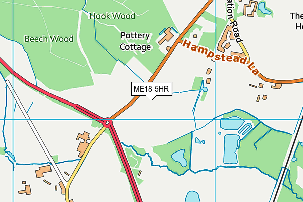 ME18 5HR map - OS VectorMap District (Ordnance Survey)
