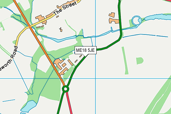ME18 5JE map - OS VectorMap District (Ordnance Survey) ME18 5JE map - OS VectorMap District (Ordnance Survey)