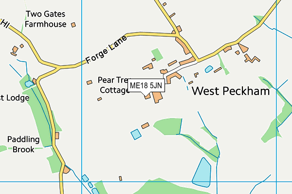 ME18 5JN map - OS VectorMap District (Ordnance Survey) ME18 5JN map - OS VectorMap District (Ordnance Survey)