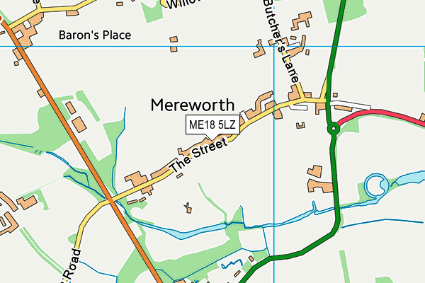 ME18 5LZ map - OS VectorMap District (Ordnance Survey) ME18 5LZ map - OS VectorMap District (Ordnance Survey)