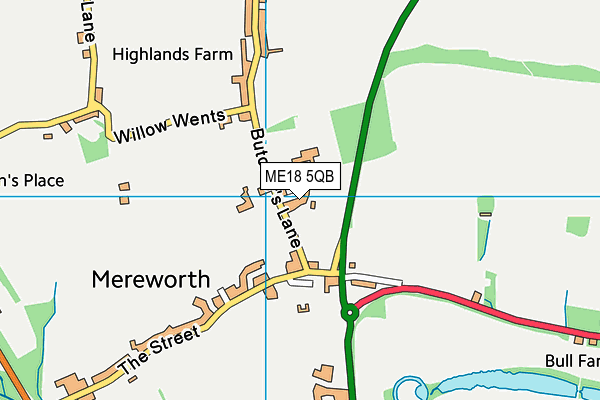 ME18 5QB map - OS VectorMap District (Ordnance Survey) ME18 5QB map - OS VectorMap District (Ordnance Survey)