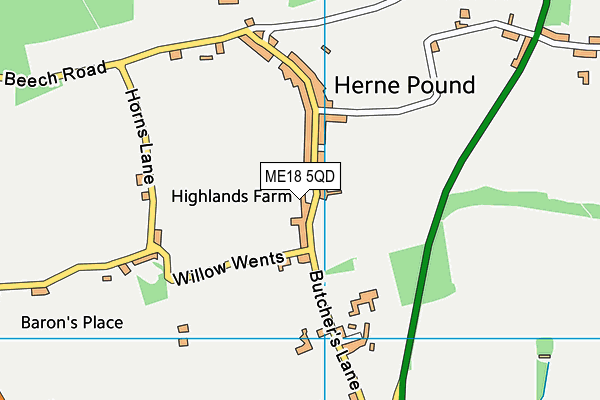 ME18 5QD map - OS VectorMap District (Ordnance Survey) ME18 5QD map - OS VectorMap District (Ordnance Survey)