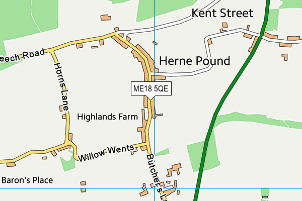 ME18 5QE map - OS VectorMap District (Ordnance Survey) ME18 5QE map - OS VectorMap District (Ordnance Survey)