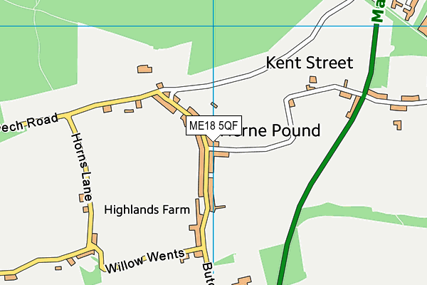 ME18 5QF map - OS VectorMap District (Ordnance Survey) ME18 5QF map - OS VectorMap District (Ordnance Survey)