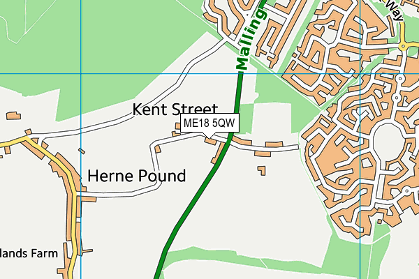 ME18 5QW map - OS VectorMap District (Ordnance Survey) ME18 5QW map - OS VectorMap District (Ordnance Survey)