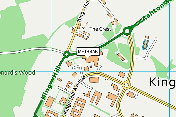 ME19 4AB map - OS VectorMap District (Ordnance Survey) ME19 4AB map - OS VectorMap District (Ordnance Survey)