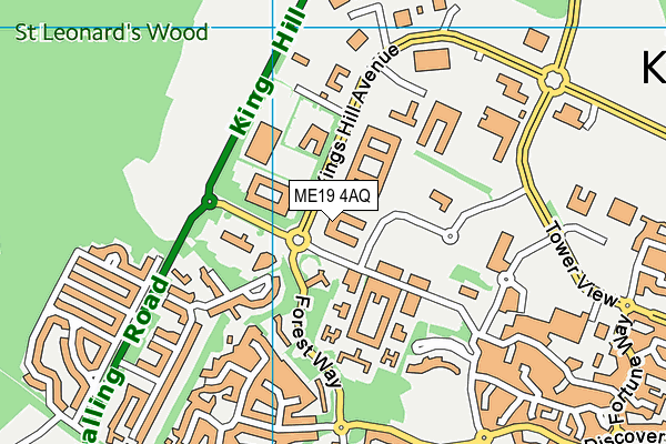 ME19 4AQ map - OS VectorMap District (Ordnance Survey) ME19 4AQ map - OS VectorMap District (Ordnance Survey)