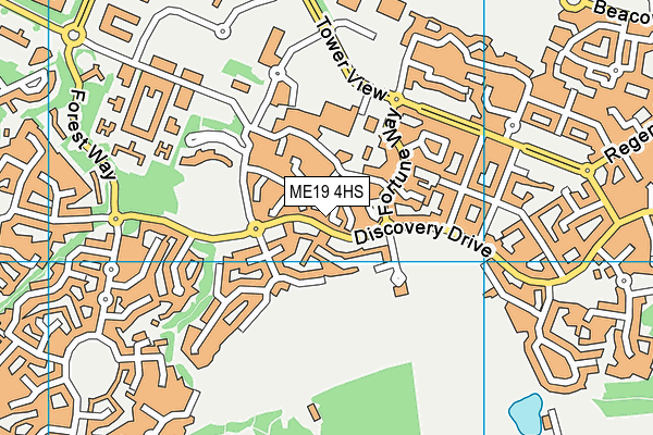 ME19 4HS map - OS VectorMap District (Ordnance Survey)