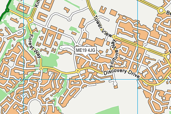 ME19 4JG map - OS VectorMap District (Ordnance Survey) ME19 4JG map - OS VectorMap District (Ordnance Survey)