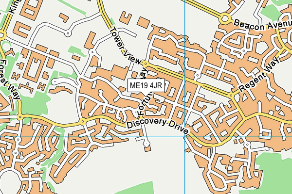 ME19 4JR map - OS VectorMap District (Ordnance Survey) ME19 4JR map - OS VectorMap District (Ordnance Survey)