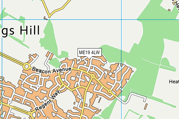 ME19 4LW map - OS VectorMap District (Ordnance Survey) ME19 4LW map - OS VectorMap District (Ordnance Survey)