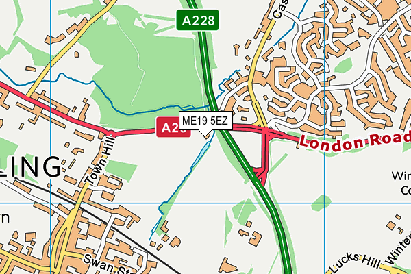 ME19 5EZ map - OS VectorMap District (Ordnance Survey)