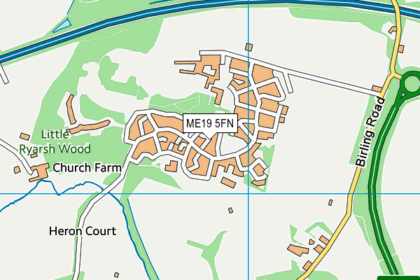 ME19 5FN map - OS VectorMap District (Ordnance Survey) ME19 5FN map - OS VectorMap District (Ordnance Survey)