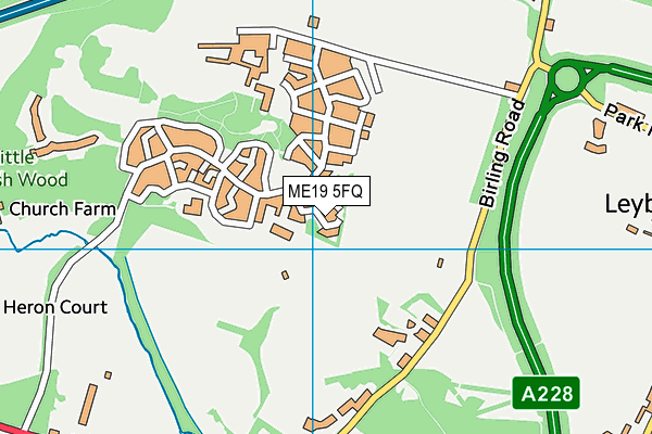ME19 5FQ map - OS VectorMap District (Ordnance Survey) ME19 5FQ map - OS VectorMap District (Ordnance Survey)