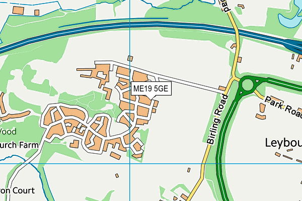 ME19 5GE map - OS VectorMap District (Ordnance Survey) ME19 5GE map - OS VectorMap District (Ordnance Survey)