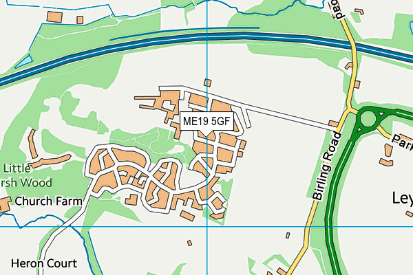 ME19 5GF map - OS VectorMap District (Ordnance Survey) ME19 5GF map - OS VectorMap District (Ordnance Survey)