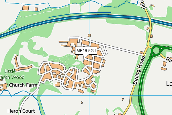 ME19 5GJ map - OS VectorMap District (Ordnance Survey) ME19 5GJ map - OS VectorMap District (Ordnance Survey)