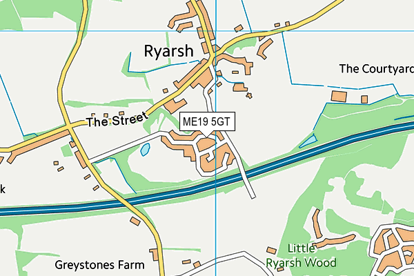 ME19 5GT map - OS VectorMap District (Ordnance Survey)