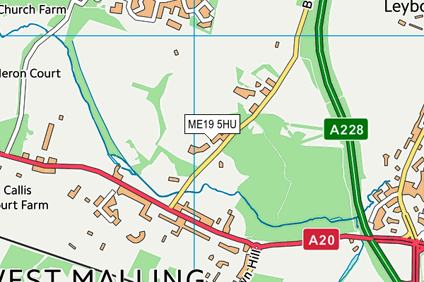 ME19 5HU map - OS VectorMap District (Ordnance Survey) ME19 5HU map - OS VectorMap District (Ordnance Survey)