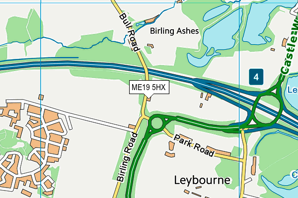 ME19 5HX map - OS VectorMap District (Ordnance Survey) ME19 5HX map - OS VectorMap District (Ordnance Survey)