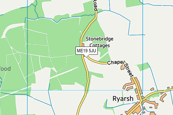 ME19 5JU map - OS VectorMap District (Ordnance Survey) ME19 5JU map - OS VectorMap District (Ordnance Survey)