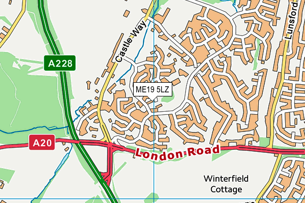 ME19 5LZ map - OS VectorMap District (Ordnance Survey) ME19 5LZ map - OS VectorMap District (Ordnance Survey)