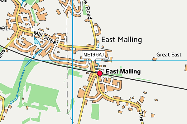 ME19 6AJ map - OS VectorMap District (Ordnance Survey) ME19 6AJ map - OS VectorMap District (Ordnance Survey)