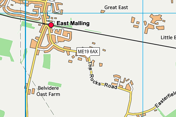 ME19 6AX map - OS VectorMap District (Ordnance Survey) ME19 6AX map - OS VectorMap District (Ordnance Survey)