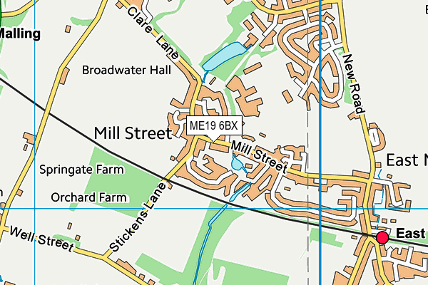 ME19 6BX map - OS VectorMap District (Ordnance Survey) ME19 6BX map - OS VectorMap District (Ordnance Survey)