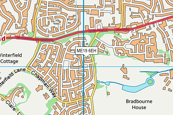 ME19 6EH map - OS VectorMap District (Ordnance Survey) ME19 6EH map - OS VectorMap District (Ordnance Survey)