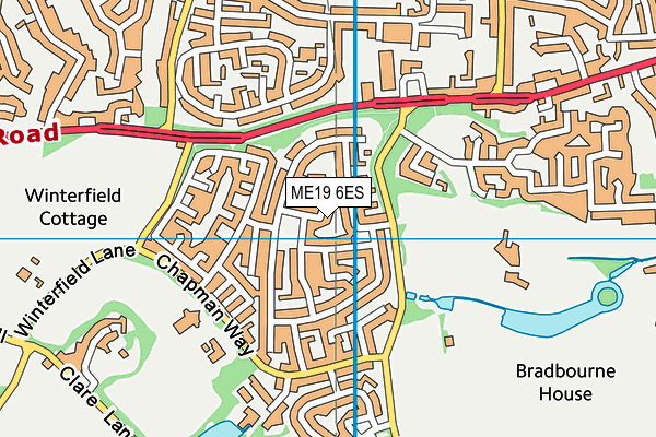 ME19 6ES map - OS VectorMap District (Ordnance Survey) ME19 6ES map - OS VectorMap District (Ordnance Survey)