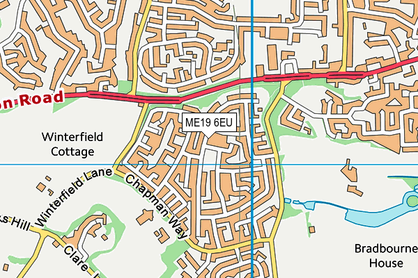 ME19 6EU map - OS VectorMap District (Ordnance Survey) ME19 6EU map - OS VectorMap District (Ordnance Survey)