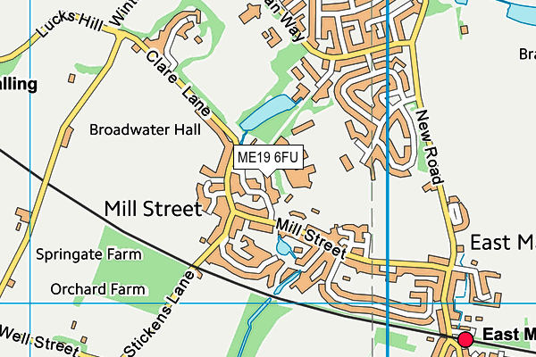 ME19 6FU map - OS VectorMap District (Ordnance Survey) ME19 6FU map - OS VectorMap District (Ordnance Survey)