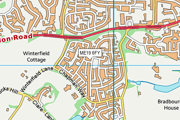ME19 6FY map - OS VectorMap District (Ordnance Survey) ME19 6FY map - OS VectorMap District (Ordnance Survey)