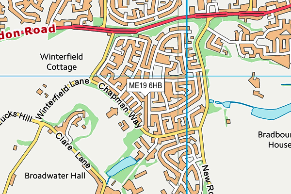 ME19 6HB map - OS VectorMap District (Ordnance Survey) ME19 6HB map - OS VectorMap District (Ordnance Survey)