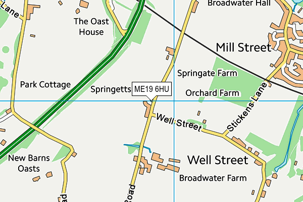 ME19 6HU map - OS VectorMap District (Ordnance Survey) ME19 6HU map - OS VectorMap District (Ordnance Survey)