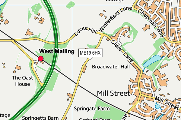 ME19 6HX map - OS VectorMap District (Ordnance Survey) ME19 6HX map - OS VectorMap District (Ordnance Survey)