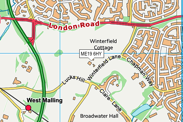 ME19 6HY map - OS VectorMap District (Ordnance Survey) ME19 6HY map - OS VectorMap District (Ordnance Survey)
