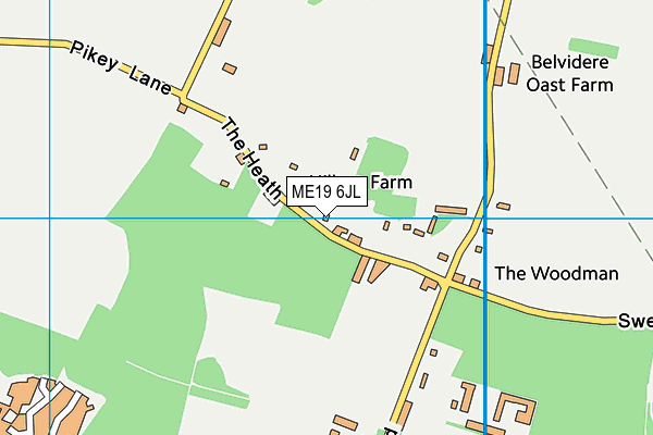 ME19 6JL map - OS VectorMap District (Ordnance Survey) ME19 6JL map - OS VectorMap District (Ordnance Survey)
