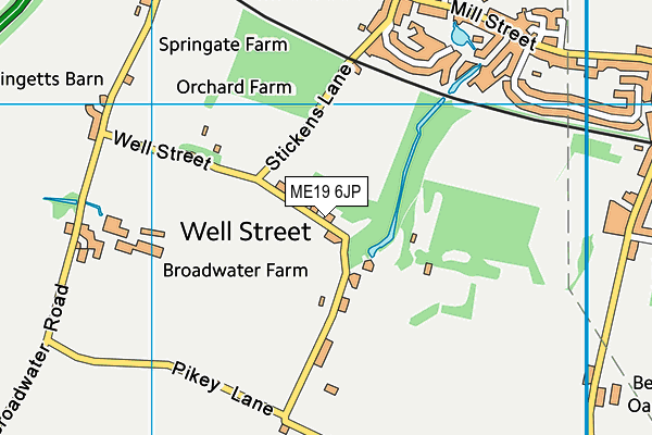 ME19 6JP map - OS VectorMap District (Ordnance Survey)