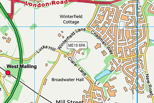ME19 6PA map - OS VectorMap District (Ordnance Survey) ME19 6PA map - OS VectorMap District (Ordnance Survey)