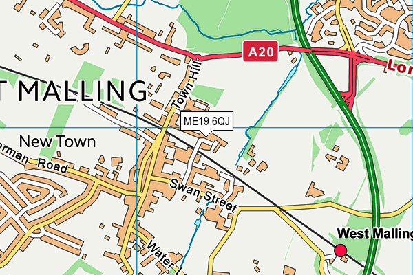 ME19 6QJ map - OS VectorMap District (Ordnance Survey) ME19 6QJ map - OS VectorMap District (Ordnance Survey)