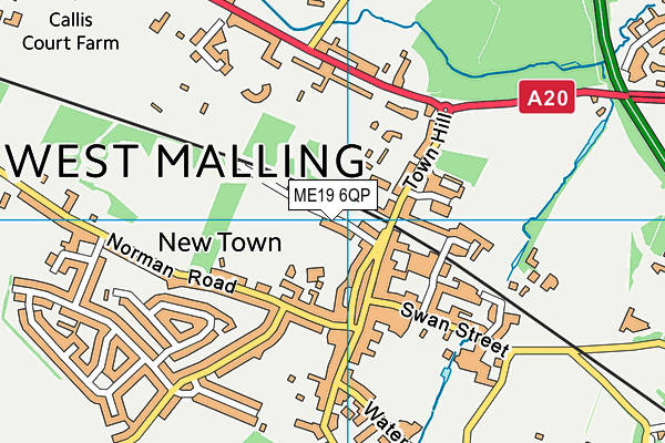 ME19 6QP map - OS VectorMap District (Ordnance Survey) ME19 6QP map - OS VectorMap District (Ordnance Survey)