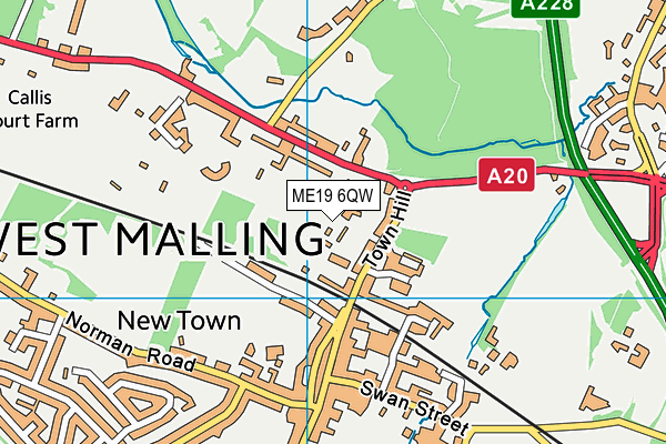 ME19 6QW map - OS VectorMap District (Ordnance Survey)