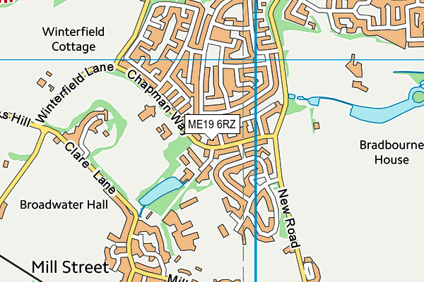 ME19 6RZ map - OS VectorMap District (Ordnance Survey)
